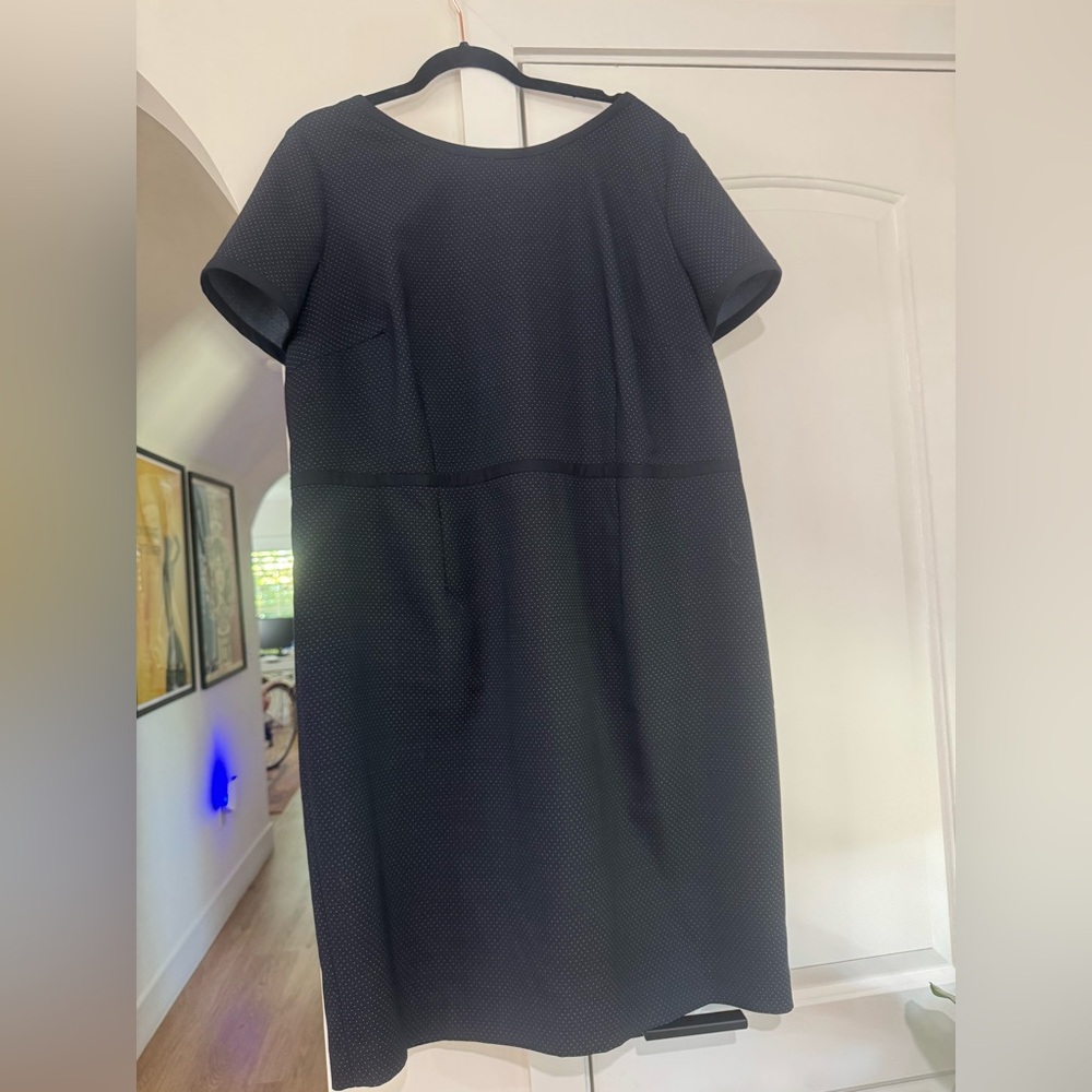 Talbots Navy Dot Sheath Suiting Dress